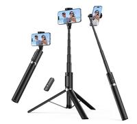 SYNCWIRE Perche à Selfie 140 cm, Perche Selfie Angle Réglable avec Télécommande Bluetooth Rechargeable, Selfie Stick Trepied en Aluminium Extensible, Compatible avec Téléphones iPhone et Android