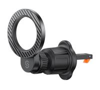 SYNCWIRE pour Support Voiture MagSafe, [Ventilation en Anneau] Support Téléphone Magnétique à Rotation 360 Degrés, Compatible avec iPhone 17 16 15 Pro Max 14 13 12, Samsung, Style en Fibre de Carbone