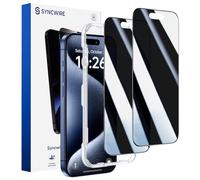 SYNCWIRE Protecteur d'écran de confidentialité à couverture complète pour iPhone 15 Pro Max [Lot de 2], 9H Verre trempé anti-espion véritable à 28° incassable[Installation facile] [Toucher sensible]