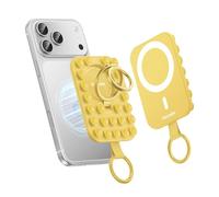 Syncwire Support Téléphone Magnétique en Silicone avec Ventouse Puissante - Anneau Magnétique Compatible MagSafe pour iPhone/Android, Mains Libres, Selfies & Vidéos TikTok, Jaune