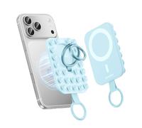 Syncwire Support Téléphone Magnétique en Silicone avec Ventouse Puissante - Anneau Magnétique Compatible MagSafe pour iPhone/Android, Mains Libres, Selfies & Vidéos TikTok, Bleu