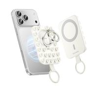 Syncwire Support Téléphone Magnétique en Silicone avec Ventouse Puissante - Anneau Magnétique Compatible MagSafe pour iPhone/Android, Mains Libres, Selfies & Vidéos TikTok,Blanc