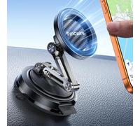 SYNCWIRE Support Téléphone Voiture Magnétique MagSafe, 3 Axes, Ventouse Remplaçable (Tableau De Bord/Pare-Brise), Rotation 360°, Pliable, Pour iPhone 17-12 Pro Max Plus