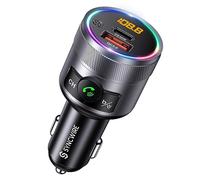 SYNCWIRE Transmetteur FM Bluetooth 5.4 pour Voiture, Chargeur Double Port 38 W USB-C PD & QC 3.0, Microphone Intégré, Bass Boost, Appels Mains Libres, Lecteur MP3