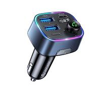 SYNCWIRE Transmetteur FM Bluetooth 5.4 Voiture, 48W Max(PD 36W et 12W) Bluetooth Adaptateur de Charge Deux USB pour Voiture, Radio sans Fil, Affichage LED, Appels Mains Libres, Support Clé USB 64GB