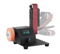 Syndicat de banc à - Petite courroie ponceuse à bois, ponceuse de ceinture de broyage de banc de 350 W avec 10 ceintures de ponçage, travail du bois adapté aux outils de