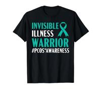 Syndrome de l'ovaire polykystique Invisible Illness Warrior T-Shirt Graphique avec Valeur, Homme, Noir, L
