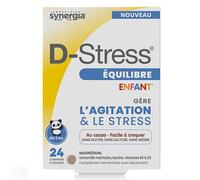 D-Stress ÉQUILIBRE ENFANT Boîte de 24 Comprimés à Croquer | Gère l’Agitation et le Stress chez l’Enfant | Au Bon Goût de Cacao | Laboratoire Synergia