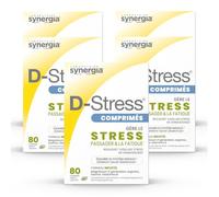 Synergia D-Stress - Réduit le Stress & la Fatigue - Lot de 5X80 Comprimés | Formule brevetée - Magnésium de 3ème Génération - Taurine - Arginine - Vitamine B - Magnésium glycérophosphate