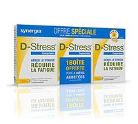 Synergia D-Stress - Réduit le Stress & la Fatigue - Pack 2 boites+1 offerte | Formule brevetée - Magnésium de 3ème Génération - Taurine - Arginine - Vitamine B - Magnésium glycérophosphate