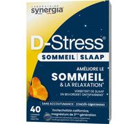 Synergia D-Stress Sommeil – Eschscholtzia, Magnésium 3e Gén., Taurine, Vitamines B – 40 comprimés