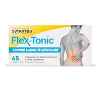 Synergia Flex-Tonic - Confort & Mobilité Articulaire - 45 Comprimés | Améliore le Confort et la Mobilité des Articulations - Collagène de Type II - Silice et Vitamine C