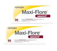 SYNERGIA MAXI-FLORE Comprimés | Complexe de Ferments Lactiques de Nouvelle Génération | Renforce les Défenses Immunitaires et Prévient les Infections Bactériennes | avec Vitamine D | Lot de 2