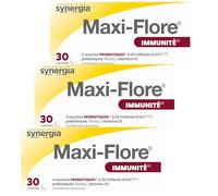 SYNERGIA MAXI-FLORE Comprimés | Complexe de Ferments Lactiques de Nouvelle Génération | Renforce les Défenses Immunitaires et Prévient les Infections Bactériennes | avec Vitamine D | Lot de 3