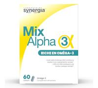 Synergia Mix-Alpha 3 - Riche en Oméga 3-60 Capsules | Complexe de 3 Acides Gras Oméga 3 - ALA, EPA et DHA - Origine France