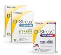Synergia Pack Nervosité: 1 D-Stress Ultra Fort + 2 D-Stress Comprimés | Gestion des Pics de Stress et de la Nervosité - 1 D-Stress Ultra Fort 20 Sachets + 2X D-Stress 80 Comprimés