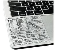 SYNERLOGIC (10 pcs) Raccourcis clavier Mac OS (Ventura/Monterey/Big Sur/Catalina/Mojave), autocollants en vinyle transparent sans résidu M1/M2/Intel, compatible avec MacBook Air et Pro 13-16" (Pack de