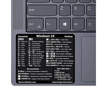 Synerlogic (5 pièces) Autocollant de raccourci clavier de référence pour PC Windows | Vinyle, autocollant de raccourci Windows laminé pour PC portable ou de bureau | Feuille de triche de raccourcis