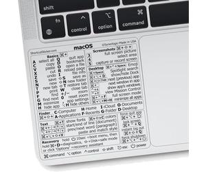 Synerlogic (5 pièces) Autocollants de raccourcis Mac OS pour Air/Pro | Autocollants de clavier pour macOS | Feuille de triche MacBook en vinyle laminé | Raccourcis MacBook 2026 (Transparent/Noir/5pk)