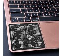Synerlogic Autocollant feuille de triche pour Mac Word & Excel Raccourcis | Autocollants de raccourcis clavier de référence rapide | Autocollant Word Excel Raccourcis MacBook Air/Pro (Noir)