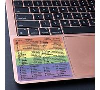 Synerlogic Autocollant pour raccourcis Word et Excel pour Mac | Autocollants de raccourcis clavier de référence rapide | Autocollant Word Excel Raccourcis MacBook Air/Pro (arc-en-ciel)