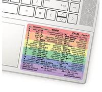 Synerlogic Autocollant Word/Excel pour raccourcis Windows | Guide de référence - Raccourcis clavier - Essentiels du travail à domicile | Feuille de triche de raccourcis Excel en vinyle laminé sans