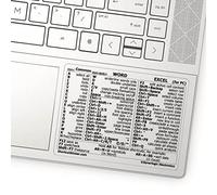 Synerlogic Autocollant Word/Excel pour raccourcis Windows | Guide de référence Raccourcis clavier | Essentiels du travail à domicile | Feuille de triche de raccourcis Excel en vinyle laminé sans