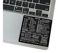 Synerlogic Lot de 2 autocollants de raccourcis Mac OS | Autocollants de clavier pour macOS | Feuille de triche en vinyle laminé pour ordinateur portable | Raccourcis MacBook 2026 (noir/2 pièces)