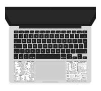Synerlogic Lot de 2 autocollants en vinyle laminé sans résidus pour Mac OS + Word/Excel (pour Mac) - Pour MacBook Air/Pro/iMac/Mac/Mini (Blanc/2)