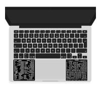 Synerlogic Lot de 5 Autocollants en Vinyle Laminé Sans Résidus pour Mac OS + Word/Excel - Pour MacBook Air/Pro/iMac/Mini (Noir/5)