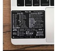 SYNERLOGIC Mac OS Big Sur/Catalina/Mojave/etc. Autocollant de raccourci pour clavier de référence en vinyle noir mat, adhésif sans résidu, pour INTEL MacBook Air/Pro/iMac/Mac Mini
