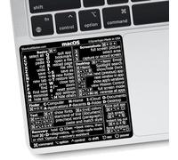 Synerlogic Mac OS (M1+Intel) Raccourcis clavier, autocollant vinyle noir, adhésif sans résidu, compatible avec n'importe quel MacBook Air Pro iMac Mini