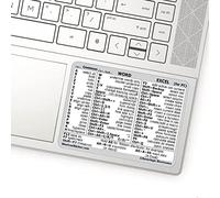 SYNERLOGIC Microsoft Word/Excel (pour Windows) Guide de référence autocollant de raccourci clavier, laminé, vinyle sans résidus (blanc/petit, lot de 10)
