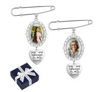 SynHHergyx Lot de 2 breloques en forme de bouquet de mariage avec inscription « You are Always in My Heart » en forme de cœur pour mariage, remise de diplôme (avec boîte cadeau)