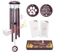 Synhonty Carillon Éolien Commémoratif pour La Perte d'un Chien, 63,5 Cm (25 Pouces), Cadeau De Condoléances Et Souvenir, en Mémoire du Chien, Bronze, avec Fil