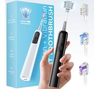 SYNHOPE Brosse à dents sonique oscillante à 60° - 33 K RPM Power Clean, amplitude de swing unique de 60 °, 3 têtes de brosse, étanchéité IPX7 - Blanchiment des dents et amélioration de la santé des