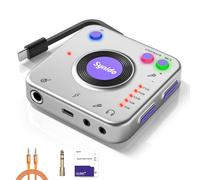 Synido Interface audio portable pour guitare, adaptateur audio 24 bits/96 kHz avec USB-C, ports Inst./casque pour diffusion en direct, équipement d'enregistrement de musique pour iPad/iPhone/Android