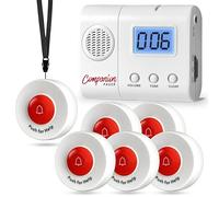SYNLETT Bip aidant pour Personnes âgées avec 6 Boutons d’Appel sans Fil Système d’Alerte Infirmier Portable Alarme lit prévention des Chutes Seniors Patients Soins à Domicile urgences Clinique