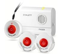 SYNLETT Boutons d'appel sans Fil pour Personnes âgées, système d'alerte SOS, Alarme Portable pour infirmières, appels de Personnes âgées, Patients d'urgence à la Maison