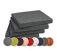 synnypillow Set de 4 galettes de Chaise carrée Coussin décoratif intérieur extérieur Nombreuses Couleurs Anthracyt 40 x 40 x 3 cm