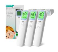 Synolmedic Lot de 3 thermomètres auriculaires infrarouges, thermomètre numérique précis pour bébé avec alarme de fièvre, thermomètre infrarouge pour oreille, front et sans contact, thermomètre pour