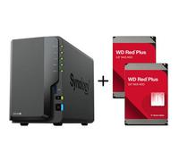 Synology DiskStation DS224+ NAS Bureau Intel® Celeron® J4125 2 Go DDR4 16 To HDD DiskStation Manager Noir