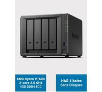 Synology Disk Station DS923+ - Serveur NAS - 4 Baies - SATA 6Gb/s / eSATA - RAID 0, 1, JBOD, 5, 6, 10 - RAM 4 Go - Gigabit Ethernet - iSCSI support