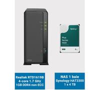 Synology DiskStation DS124 Serveur NAS HAT3300 4To (1x4To)