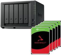 Synology Diskstation NAS DS1525+ Seagate Lot de 5 unités de 4 To Ironwolf Série 5 Bay Plus avec Ryzen R1600, 8 Go de RAM