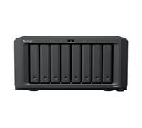 Synology DS1825+ 128 to (Synology HAT53) 8 Baies Plus Series avec Ryzen V1500B, 8 Go de RAM (32 Go Max), 2 x 2,5 GbE, 2 emplacements M.2 NVMe. Emplacement PCIe pour Options NIC. Extension DX525