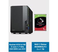 Synology DS223 Serveur NAS IronWolf 2To (2x1To)