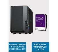 Synology DS223 Serveur NAS WD PURPLE 4To (2x2To)