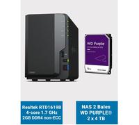 Synology DS223 Serveur NAS WD PURPLE 8To (2x4To)
