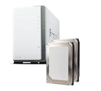 Synology DS223j Station de disque NAS à 2 baies (Realtek RTD1619B 4 cœurs 1,7 GHz, 1 Go de RAM DDR4, 1 port LAN RJ-45 1 GbE) 36 To avec 2 disques durs de 18 To